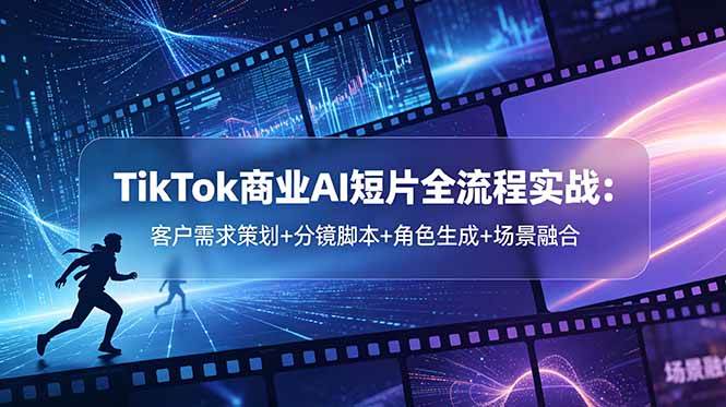 （18678期）TikTok商业AI短片全流程实战：客户需求策划+分镜脚本+角色生成+场景融合-佳佳云创网