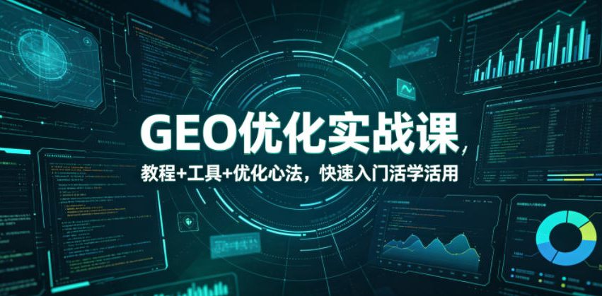 GEO优化实战课，教程+工具+优化心法，快速入门活学活用-佳佳云创网