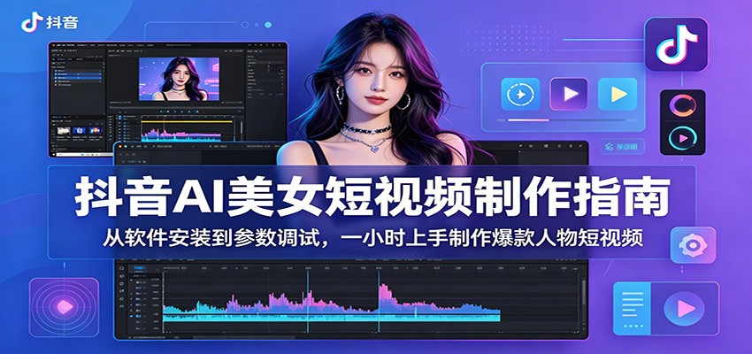 抖音AI美女短视频制作指南：从软件安装到参数调试，一小时上手制作爆款人物短视频-佳佳云创网