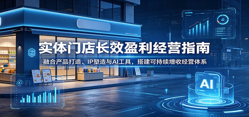 实体门店长效盈利经营指南：融合产品打造、IP塑造与AI工具，搭建可持续增收经营体系-佳佳云创网