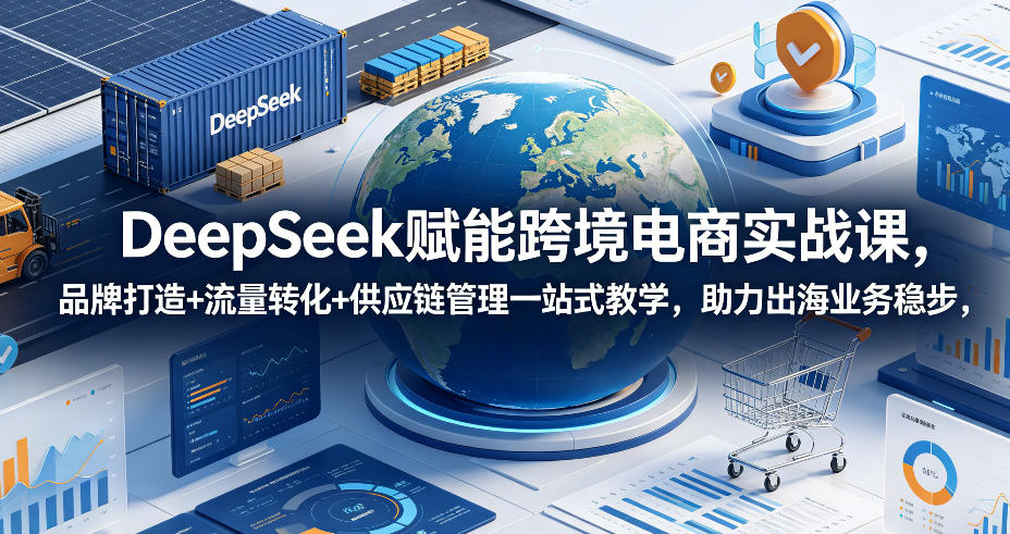 DeepSeek赋能跨境电商实战课，品牌打造+流量转化+供应链管理一站式教学，助力出海业务稳步发展-佳佳云创网