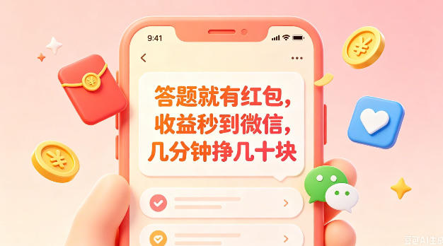 答题就有红包，收益秒到微信，几分钟挣几十块，学生党上班族宝妈都可以玩【揭秘】-佳佳云创网