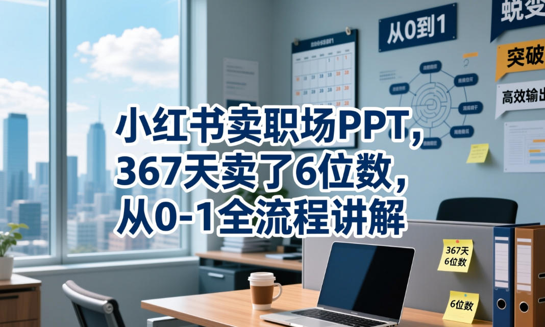 小红书卖职场PPT，367天卖了6位数，从0-1全流程讲解-佳佳云创网