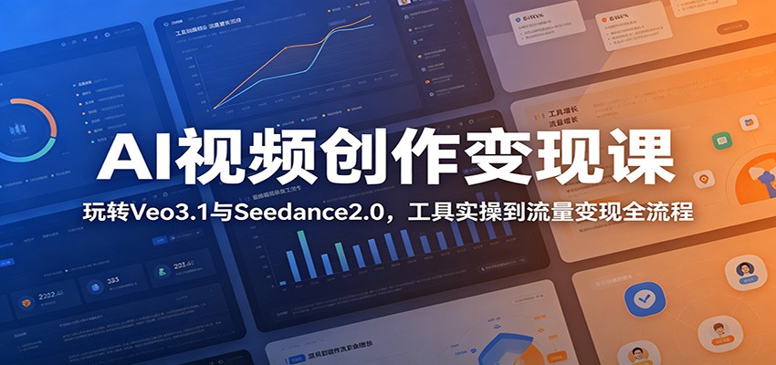 AI视频创作变现课：玩转Veo3.1与Seedance2.0，工具实操到流量变现全流程-佳佳云创网