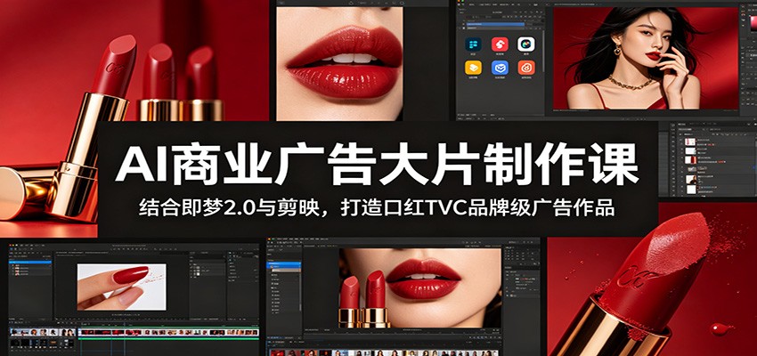 AI商业广告大片制作课：结合即梦2.0与剪映，打造口红TVC品牌级广告作品-佳佳云创网