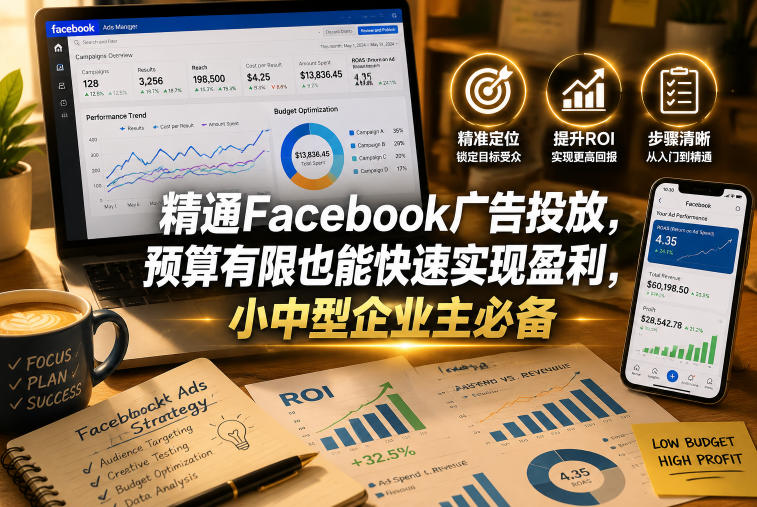精通Facebook广告投放，预算有限也能快速实现盈利，小中型企业主必备【原创双语字幕】-佳佳云创网