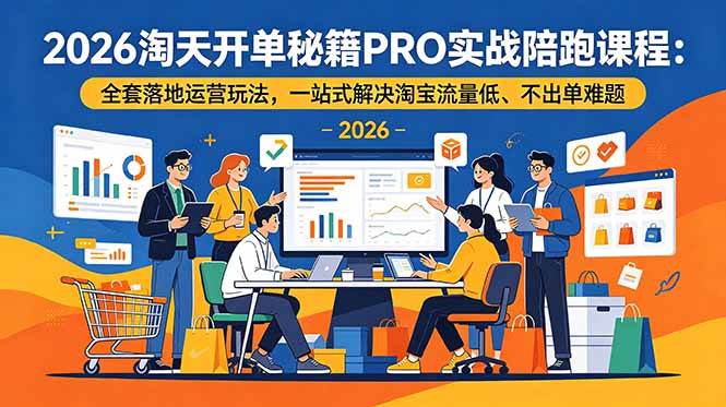 （18844期）2026淘天开单秘籍PRO实战陪跑课程：全套落地运营玩法，一站式解决淘宝流量低、不出单难题-佳佳云创网