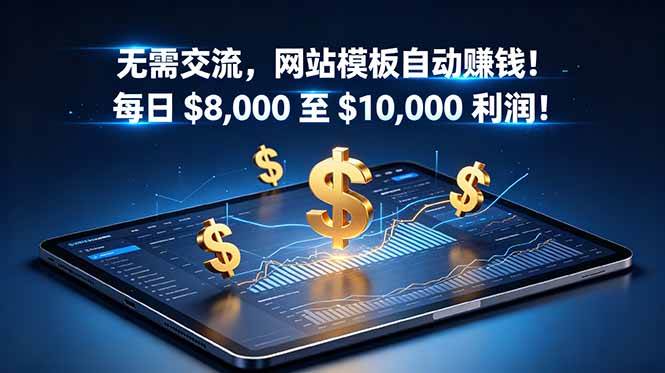 （18854期）无需交流，网站模板自动赚钱！每日 $8,000 至 $10,000 利润！【原创双语字幕】-佳佳云创网