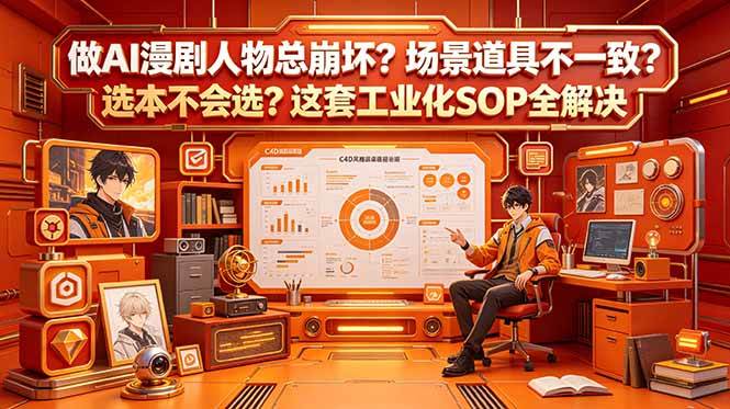 （18850期）做AI漫剧人物总崩坏？场景道具不一致？选本不会选？这套工业化SOP全解决 (更新)-佳佳云创网