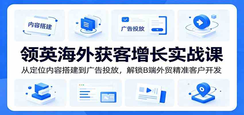 领英海外获客增长实战课：从定位内容搭建到广告投放，解锁B端外贸精准客户开发-佳佳云创网