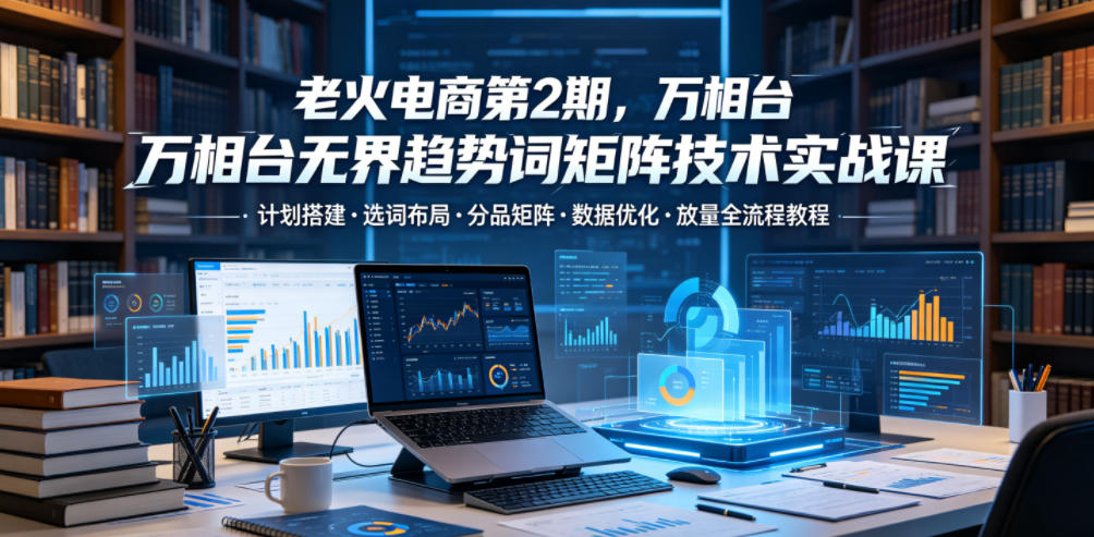 老火电商第2期，万相台无界趋势词矩阵技术实战课，计划搭建・选词布局・分品矩阵・数据优化・放量全流程教程-佳佳云创网