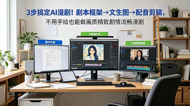 （18866期）3步搞定AI漫剧！剧本框架→文生图→配音剪辑，不用手绘也能做画质精致剧情流畅漫剧-佳佳云创网