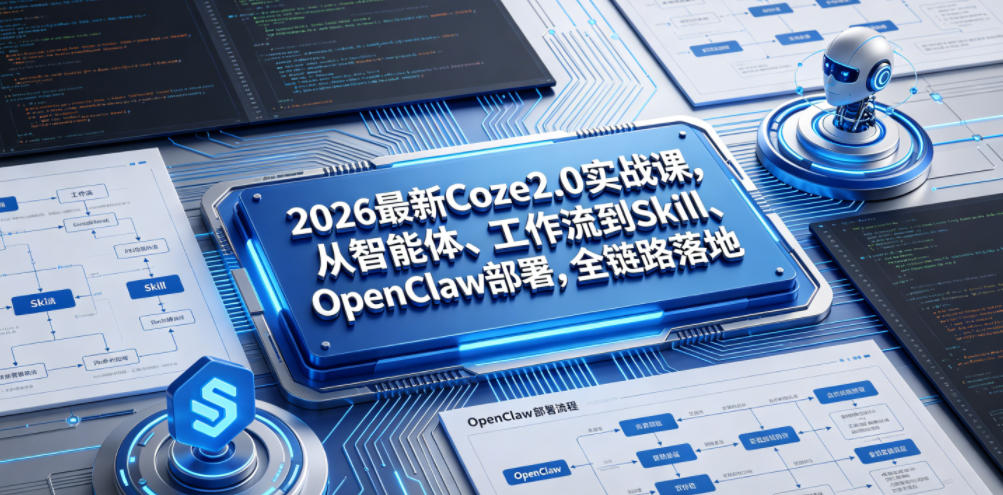 2026最新Coze2.0实战课，从智能体、工作流到Skill、OpenClaw部署，全链路落地-佳佳云创网