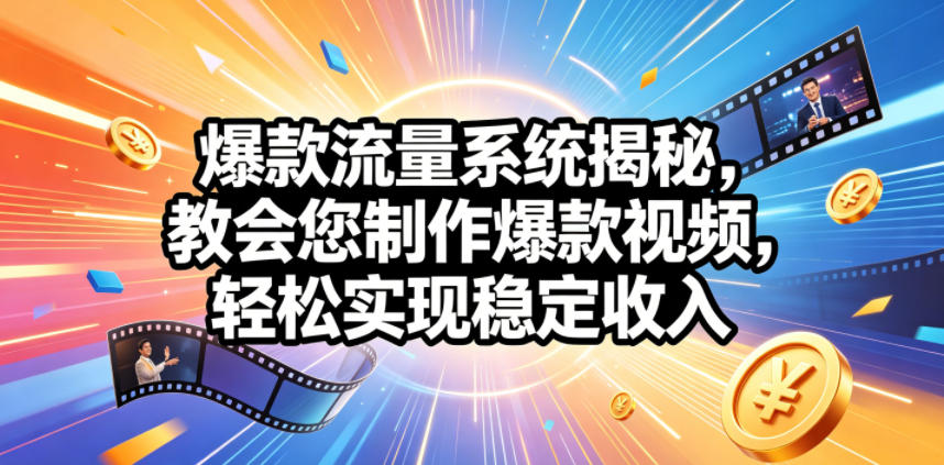 爆款流量系统揭秘，教会您制作爆款视频，轻松实现稳定收入【原创双语字幕】-佳佳云创网