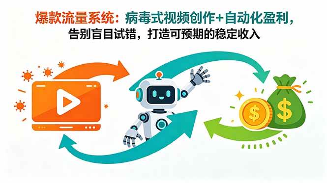 （18882期）爆款流量系统：病毒式视频创作+自动化盈利，告别盲目试错，打造可预期的稳定收入-佳佳云创网