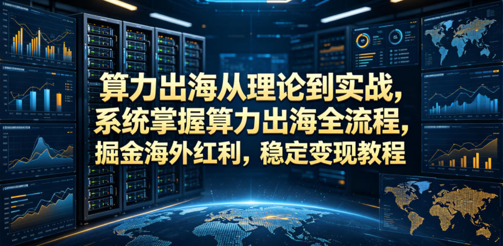 算力出海从理论到实战，系统掌握算力出海全流程，掘金海外红利，稳定变现教程-佳佳云创网