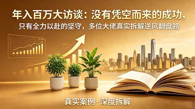 （18891期）年入百万大访谈-更新：没有凭空而来的成功，只有全力以赴的坚守，多位大佬真实拆解逆风翻盘路-佳佳云创网