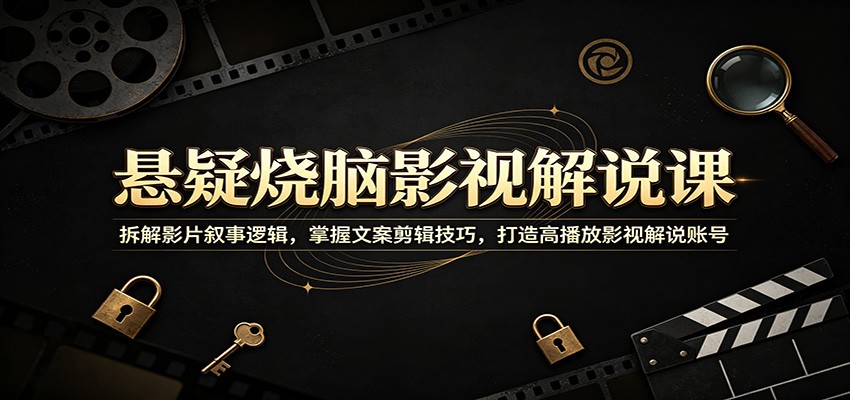 悬疑烧脑影视解说课：拆解影片叙事逻辑，掌握文案剪辑技巧，打造高播放影视解说账号-佳佳云创网
