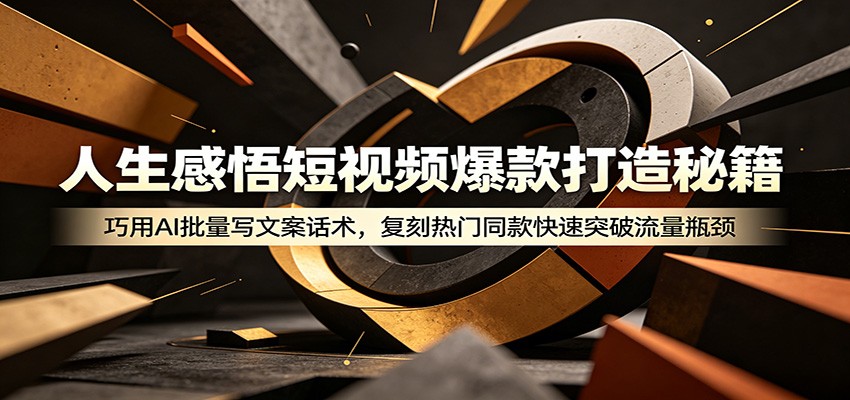 人生感悟短视频爆款打造秘籍：巧用A 批量写文案话术，复刻热门同款快速突破流量瓶颈-佳佳云创网