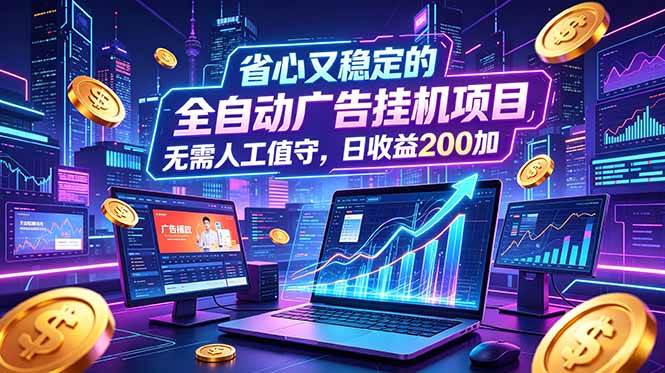 （18899期）全自动广告挂机项目，全程无需人工值守。稳定创收每日收益200+-佳佳云创网