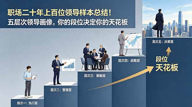 （18900期）付费文章：职场二十年上百位领导样本总结！五层次领导画像，你的段位决定你的天花板-佳佳云创网