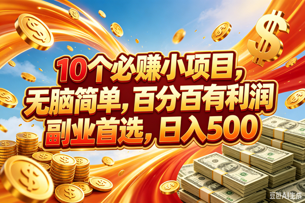 （18918期）10个必赚的小项目，百分百赚元子，无脑简单，副业首选，日入500+-佳佳云创网