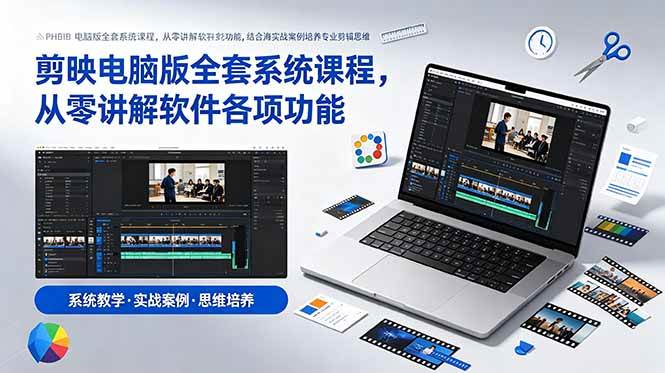 （18926期）剪映电脑版全套系统课程，从零讲解软件各项功能，结合海量实战案例培养专业剪辑思维-佳佳云创网