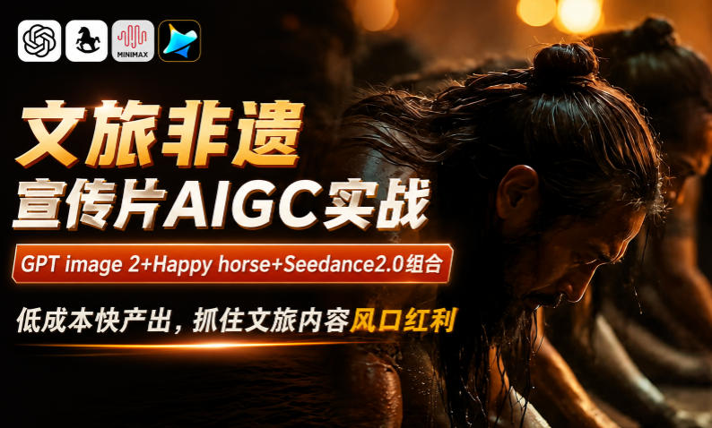 文旅非遗宣传片AIGC实战，GPT image 2+Happy horse+Seedance2.0组合，低成本快产出，抓住文旅内容风口红利-佳佳云创网