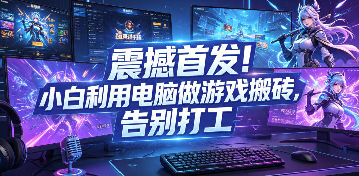震撼首发！小白利用电脑做游戏搬砖，告别打工【揭秘】-佳佳云创网