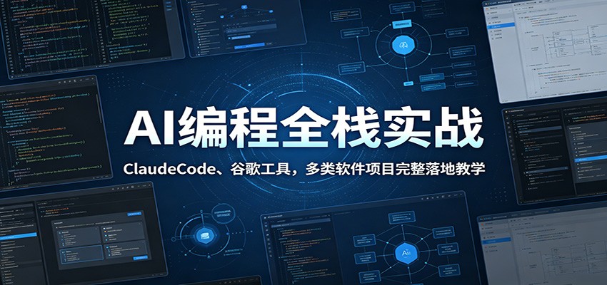 AI编程全栈实战：ClaudeCode、谷歌工具，多类软件项目完整落地教学-佳佳云创网