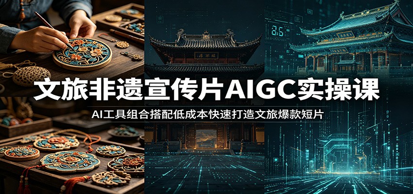 文旅非遗宣传片AIGC实操课：AI工具组合搭配低成本快速打造文旅爆款短片-佳佳云创网