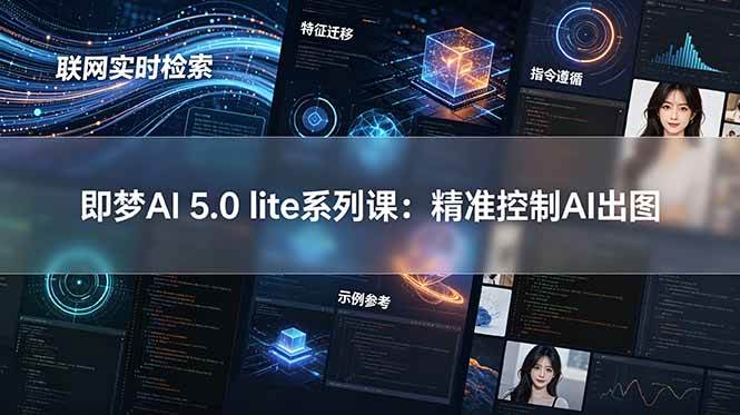 （18962期）即梦AI 5.0 lite实战课：联网实时检索+特征迁移+指令遵循+示例参考，精准控制AI出图-佳佳云创网