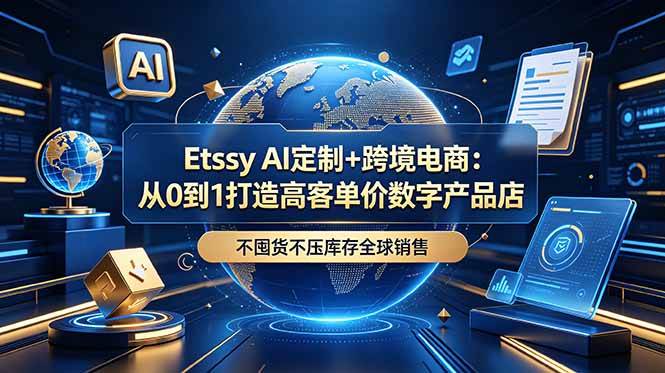 （18974期）Etsy AI定制+跨境电商：从0到1打造高客单价数字产品店，不囤货不压库存全球销售-佳佳云创网