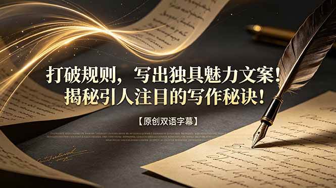 （18971期）打破规则，写出独具魅力文案！揭秘引人注目的写作秘诀！【原创双语字幕】-佳佳云创网