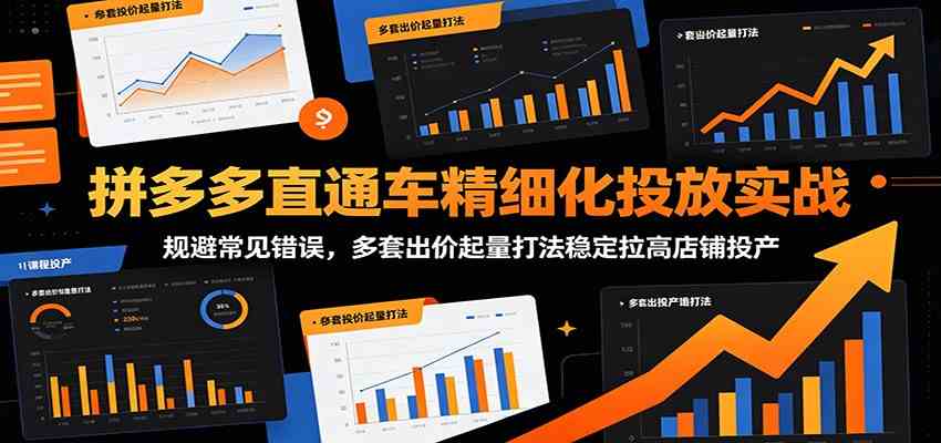 拼多多直通车精细化投放实战：规避常见错误，多套出价起量打法稳定拉高店铺投产-佳佳云创网