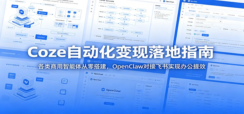 Coze自动化变现落地指南：各类商用智能体从零搭建，OpenClaw对接飞书实现办公提效-佳佳云创网