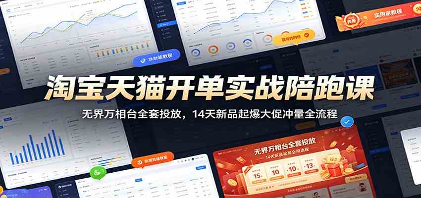 淘宝天猫开单实战陪跑课：无界万相台全套投放，14天新品起爆大促冲量全流程-佳佳云创网