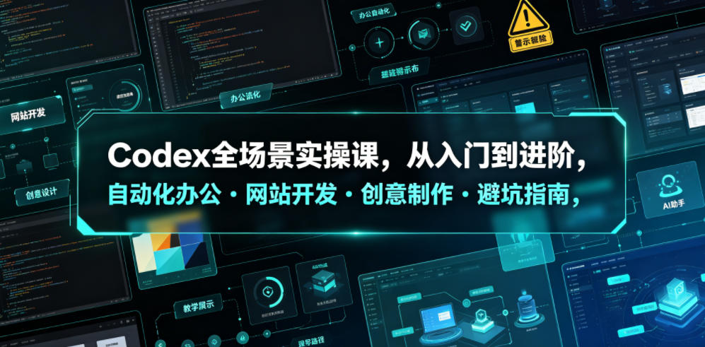 Codex全场景实操课，从入门到进阶，自动化办公・网站开发・创意制作・避坑指南，全流程教学-佳佳云创网