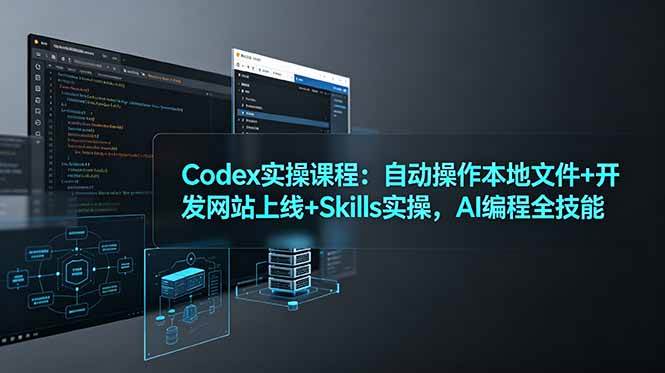 （19009期）Codex实操课程：自动操作本地文件+开发网站上线+Skills实操，AI编程全技能-佳佳云创网