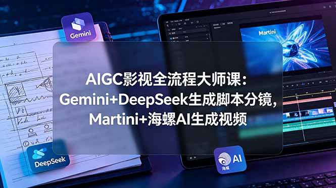 （19008期）AIGC影视全流程大师课：Gemini+DeepSeek生成脚本分镜，Martini+海螺AI生成视频-佳佳云创网