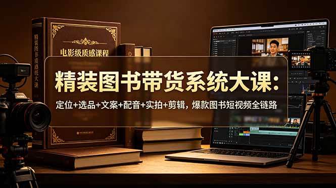 （19007期）精装图书带货系统大课：定位+选品+文案+配音+实拍+剪辑，爆款图书短视频全链路-佳佳云创网