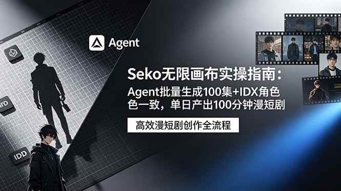 （19006期）Seko无限画布实操指南：Agent批量生成100集+IDX角色一致，单日产出100分钟漫短剧-佳佳云创网